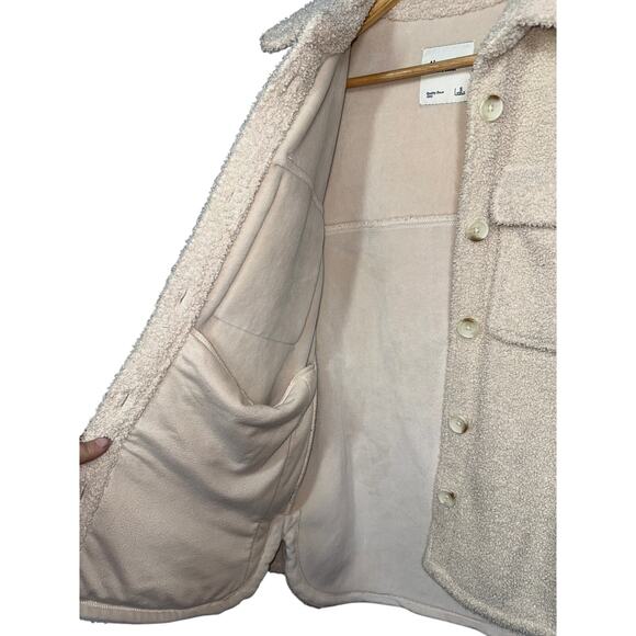 Abercrombie & Fitch Tan Cream Fleece Sherpa Utility Teddy Jacket Coat Womens S - Picture 6 of 9